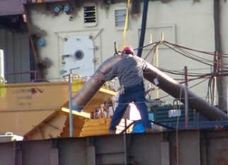 a shipyard worker at work
